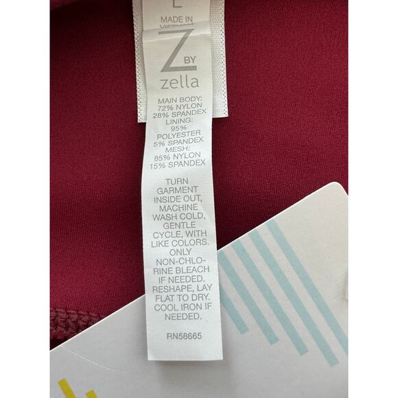 New ~  ZELLA ~  Women's Pink Sports Bra Size Large FALL - Picture 4 of 4